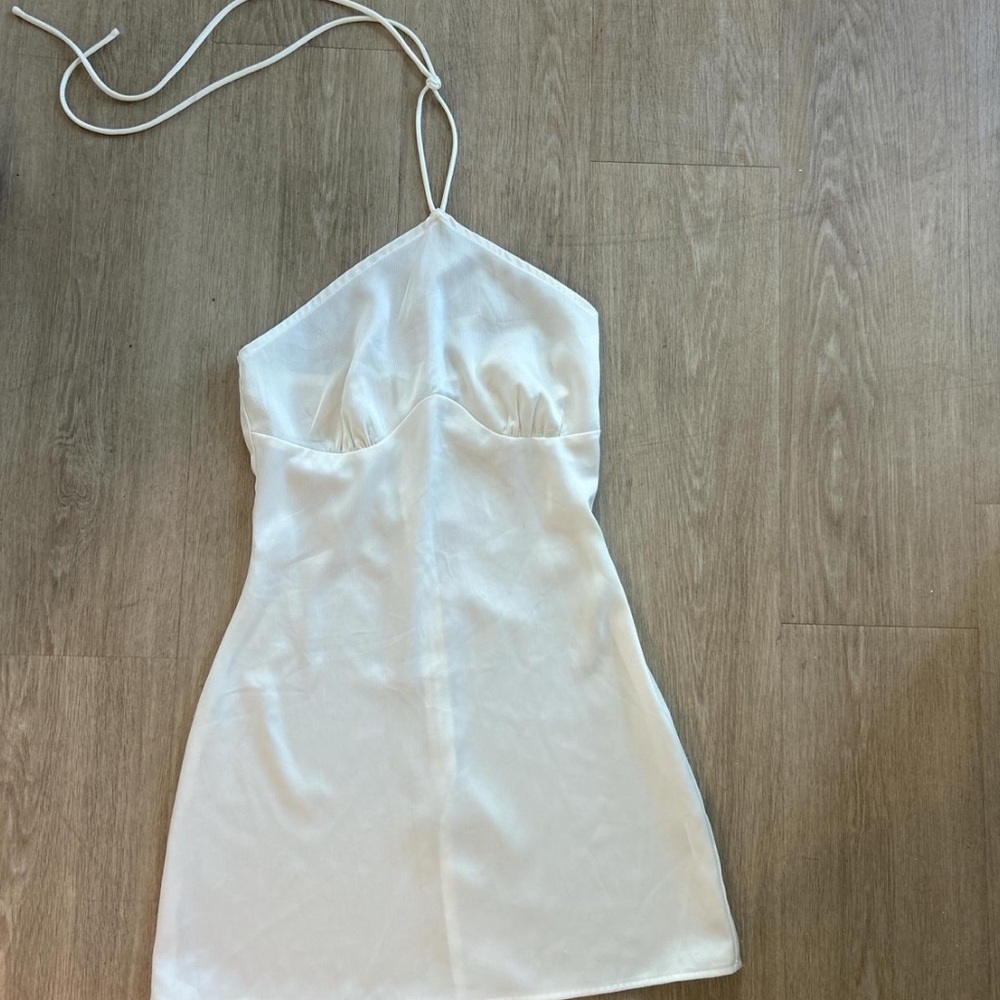 Princess Polly White Halter Mini Dress